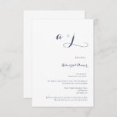 Einfache Einladungen zur Probe in Monogramm (Vorne/Hinten)