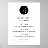Einfache Einmalgramm-Liebe-Zeitleiste Hochzeitszei Poster (Vorne)