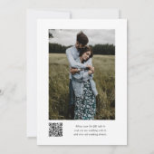 Einfache Einmalige Botanische QR-Foto-Hochzeit Einladung (Rückseite)