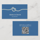 Einfache Einsteckkarte für die Blue Wedding Websit Begleitkarte (Vorne/Hinten)