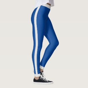 Einfache Einzelfarbe mit weißem Seitenstreifen Leggings