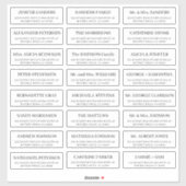 Einfache Einzelgäste Hochzeitsadressen-Etiketten Aufkleber (Blatt)