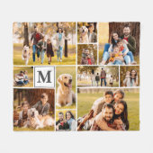 Einfache Einzigartige 11-Collage Monogramm Farbe Fleecedecke (Vorderseite (Horizontal))