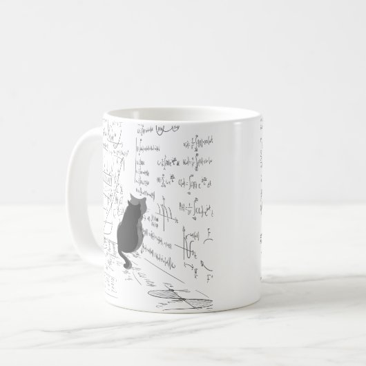 Einfache, einzigartige Katze Mathematische Wissens Kaffeetasse (Vorderseite Links)