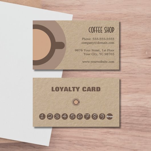 Einfache, einzigartige Kraft Loyalty Card Kaffeesh Treuekarte