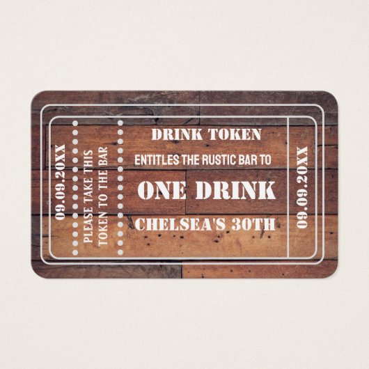 Einfache, einzigartige rustikale Ereignisse Trinkg (Vorderseite)
