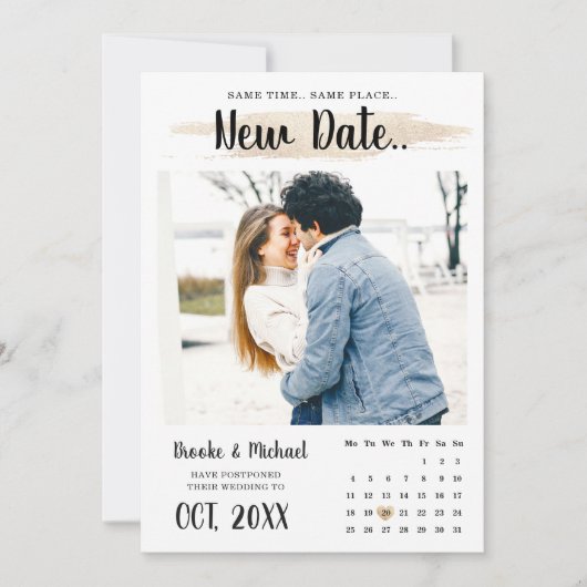 Einfache, einzigartige Stilzeitschrift ändert das  Save The Date (Vorderseite)