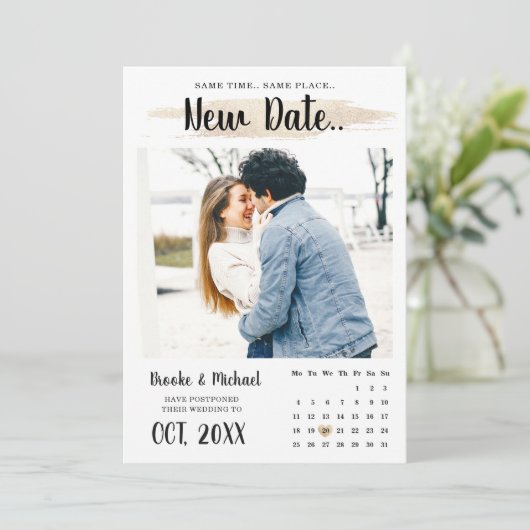 Einfache, einzigartige Stilzeitschrift ändert das  Save The Date (Stehend Vorderseite)