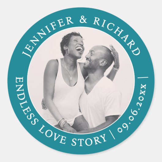 Einfache, einzigartige türkisfarbene Aquamarine Li Runder Aufkleber (Vorderseite)