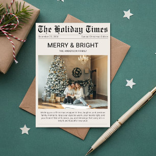 Einfache einzigartige Weihnachtsfotokarte Feiertagskarte