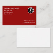 Einfache Electrical Business Cards Red Visitenkarte (Vorne/Hinten)