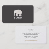 Einfache Elefantenschwarze Visitenkarte (Vorne/Hinten)