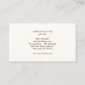 Einfache Eleganbraun Leder Beruflich Visitenkarte (Rückseite)