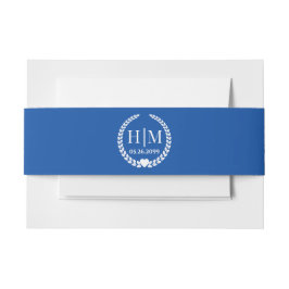 Einfache Eleganbrücke und Groom Monogram Einladungsbanderole