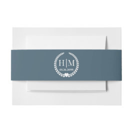 Einfache Eleganbrücke und Groom Monogram Einladungsbanderole
