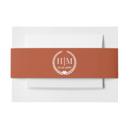 Einfache Eleganbrücke und Groom Monogram Einladungsbanderole