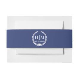 Einfache Eleganbrücke und Groom Monogram Einladungsbanderole