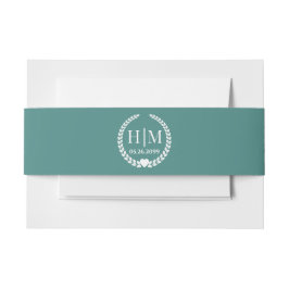 Einfache Eleganbrücke und Groom Monogram Einladungsbanderole