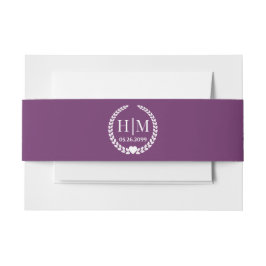 Einfache Eleganbrücke und Groom Monogram Einladungsbanderole