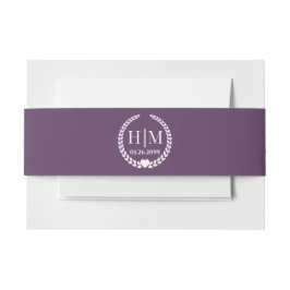 Einfache Eleganbrücke und Groom Monogram Einladungsbanderole