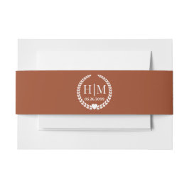 Einfache Eleganbrücke und Groom Monogram Einladungsbanderole