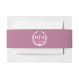 Einfache Eleganbrücke und Groom Monogram Einladungsbanderole
