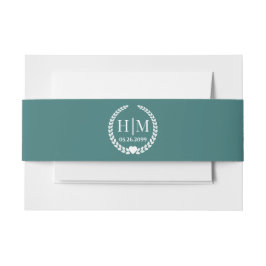 Einfache Eleganbrücke und Groom Monogram Einladungsbanderole