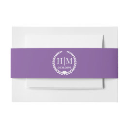 Einfache Eleganbrücke und Groom Monogram Einladungsbanderole
