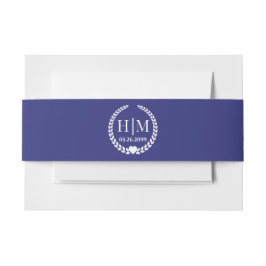 Einfache Eleganbrücke und Groom Monogram Einladungsbanderole