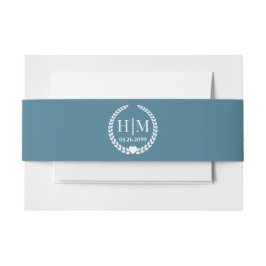 Einfache Eleganbrücke und Groom Monogram Einladungsbanderole
