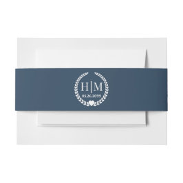 Einfache Eleganbrücke und Groom Monogram Einladungsbanderole