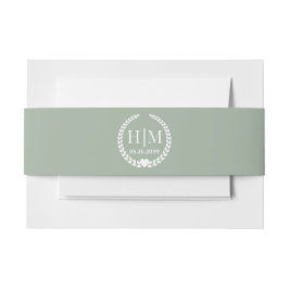 Einfache Eleganbrücke und Groom Monogram Einladungsbanderole