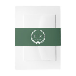 Einfache Eleganbrücke und Groom Monogram Einladungsbanderole