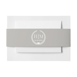 Einfache Eleganbrücke und Groom Monogram Einladungsbanderole