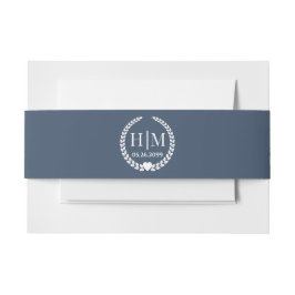 Einfache Eleganbrücke und Groom Monogram Einladungsbanderole