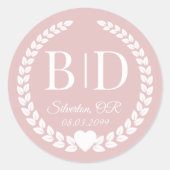 Einfache Eleganbrücke und Groom Monogram Runder Aufkleber (Vorderseite)