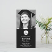 Einfache Elegance Abschluss-Ankündigung Fotokarte Ankündigung (Stehend Vorderseite)