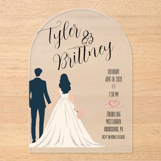 Einfache Elegance Akrobielle Einladung (Vorderseite)