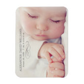 Einfache Elegance Baby Foto Geburtserklärung Magnet (Vertikal)