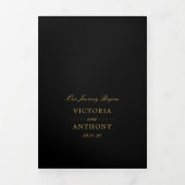 Einfache Elegance Black & Gold Wedding Suite Dreifach Gefaltete Einladung (Cover)