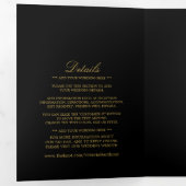 Einfache Elegance Black & Gold Wedding Suite Dreifach Gefaltete Einladung (Innen Erste Seite)