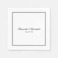 Einfache Elegance Black & White Script Hochzeit