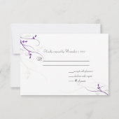 Einfache Elegance-Broschüre zur Hochzeitantwort RS RSVP Karte (Rückseite)