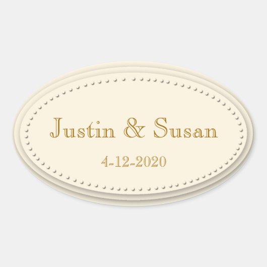 Einfache Elegance Cream Oval Stickers (Vorderseite)