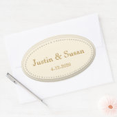 Einfache Elegance Cream Oval Stickers (Umschlag)