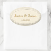 Einfache Elegance Cream Oval Stickers (Tasche)