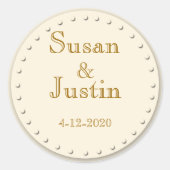 Einfache Elegance Cream Round Stickers (Vorderseite)