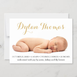 Einfache Elegance Custom Foto Geburtsankündigung Magneteinladung