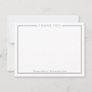 Einfache Elegance Dunkelgrau Vielen Dank Note Card Dankeskarte