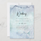 Einfache Elegance Dusty Blue Moderne Hochzeit (Vorderseite)